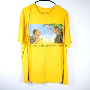 Menace II Society Cheeseburgers Graphic T Shirt Mens XL Yellow Movie Quote Tee